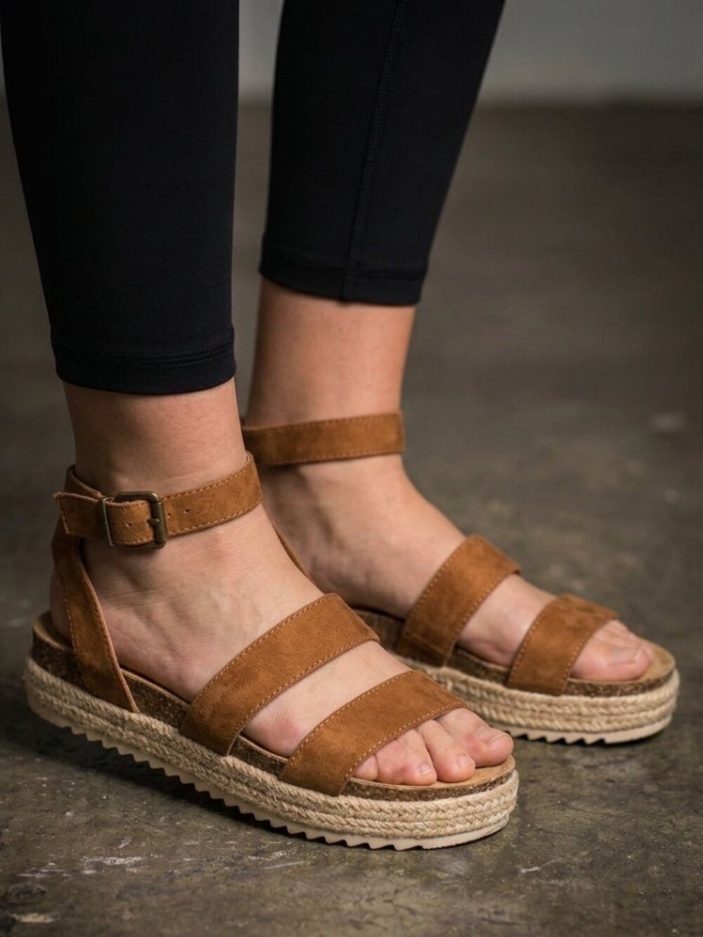 Art Class Sandals Agatha Espadrille Platform Size 5 Brown Strappy Boho Style